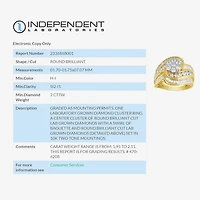 Diamond Blossom (H-I / I1) Womens 2 CT. T.W. Lab Grown White 10K Gold Side Stone Cocktail Ring