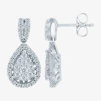 Diamond Blossom (H-I / I1) Womens 1 CT. T.W. Lab Grown White Diamond 10K Gold Pear Drop Earrings
