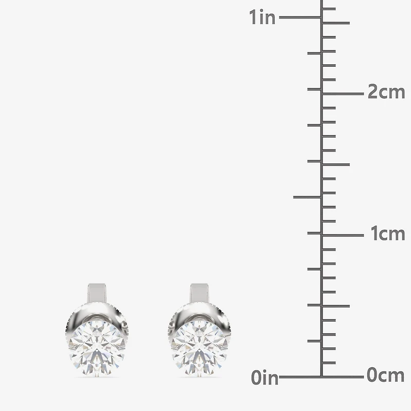 Floating Diamonds (F / Vs2) 1/2 CT. T.W. Lab Grown White Diamond 14K Gold 4.2mm Round Stud Earrings