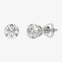 Floating Diamonds (F / Vs2) 2 CT. T.W. Lab Grown White Diamond 14K Gold 6.7mm Round Stud Earrings