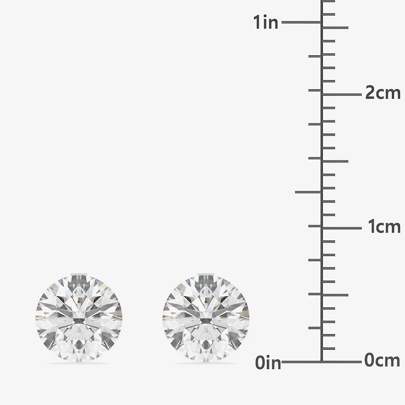 Floating Diamonds (F / Vs2) 2 CT. T.W. Lab Grown White Diamond 14K Gold 6.7mm Round Stud Earrings
