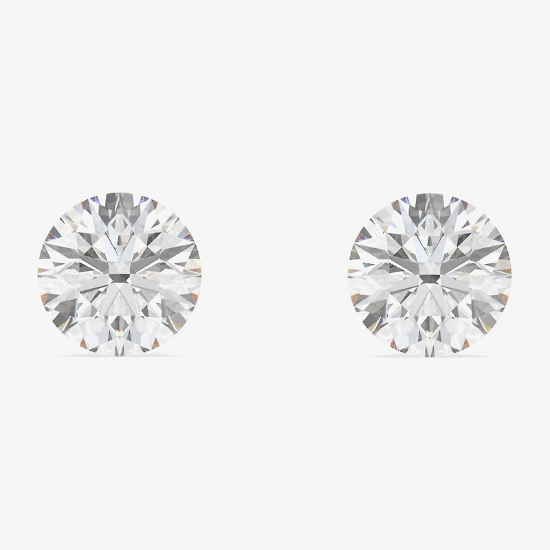 Floating Diamonds (F / Vs2) 3 CT. T.W. Lab Grown White Diamond 14K Gold 7.9mm Round Stud Earrings