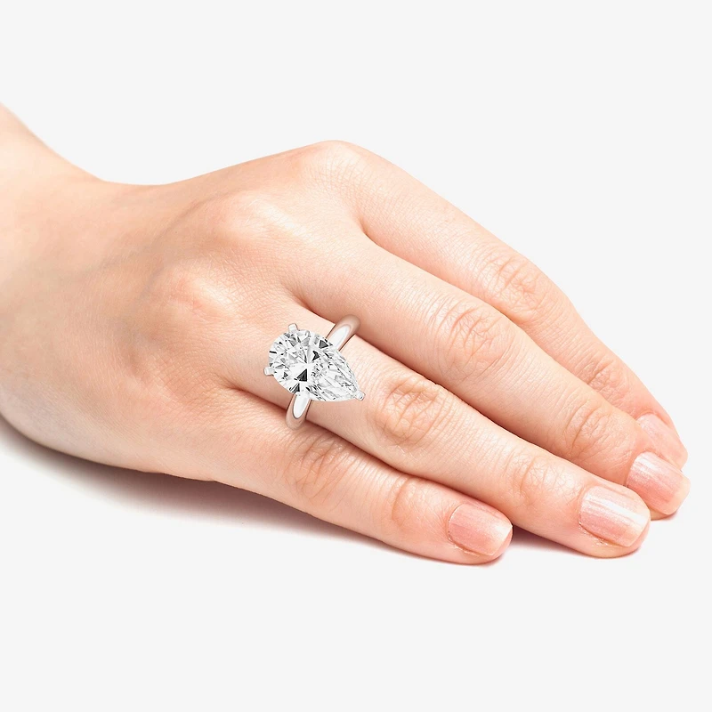 (F / VS1) Womens 5 CT. Lab-Grown White Diamond 14K Gold Pear Solitaire Engagement Ring