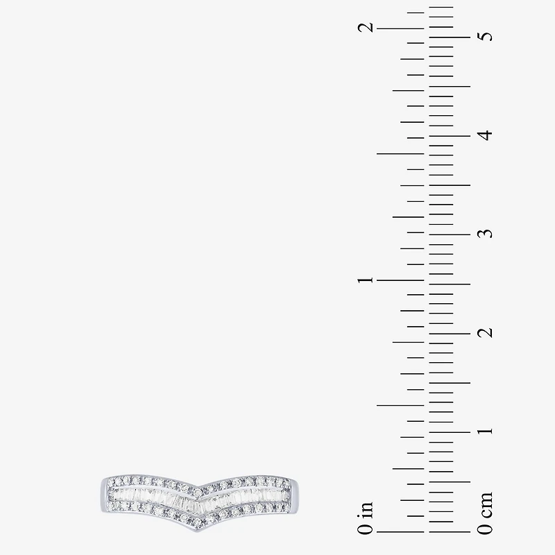 Chevron 1/4 CT.T.W. Natural Diamond 10K Gold Wedding Band