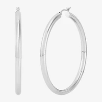 Womens Sterling Silver 60mm Circle Round Hoop Earrings