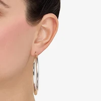 Womens Sterling Silver 60mm Circle Round Hoop Earrings