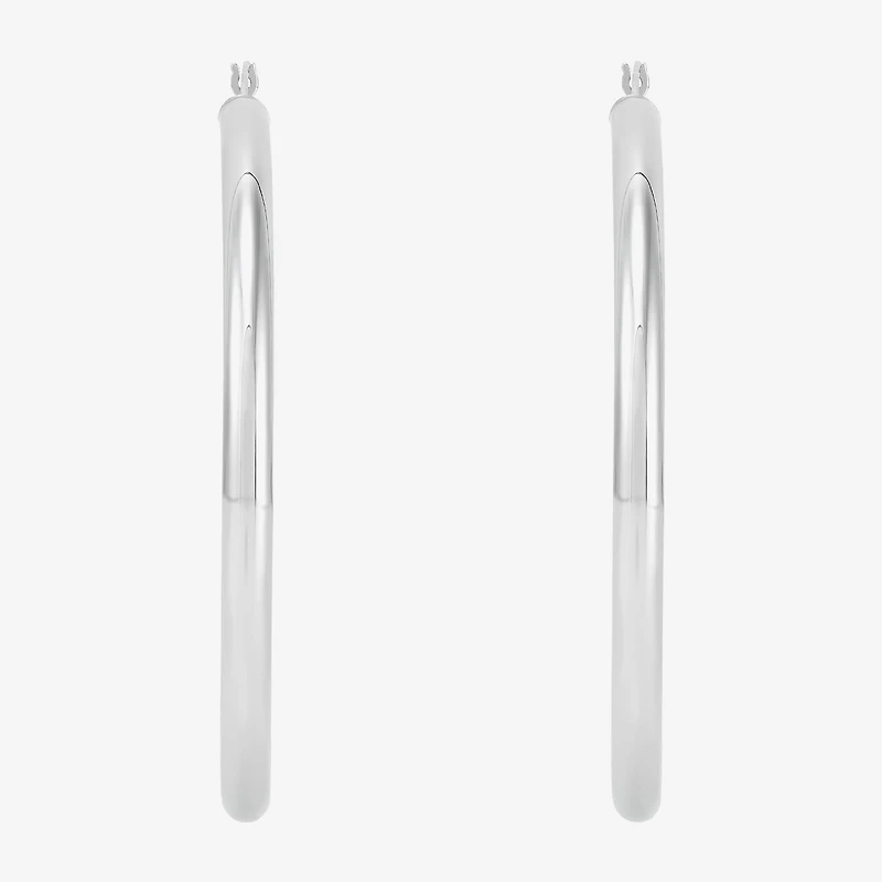 Womens Sterling Silver 60mm Circle Round Hoop Earrings