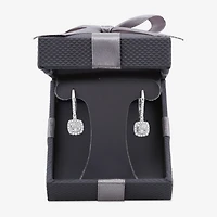 Womens 1/2 CT. T.W. Lab Grown White Diamond Sterling Silver 19mm Cushion Hoop Earrings
