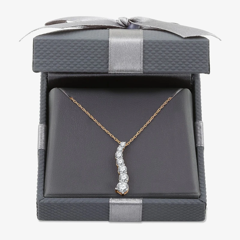 Womens 1 CT. T.W. Lab Grown White Diamond Sterling Silver 18 Inch Pendant Necklace
