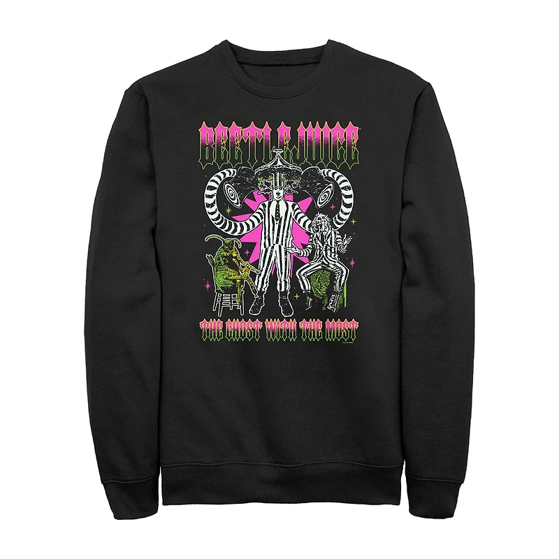 Novelty Mens Crew Neck Long Sleeve Beetlejuice Sweatshirt