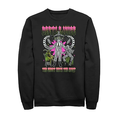 Novelty Mens Crew Neck Long Sleeve Beetlejuice Sweatshirt