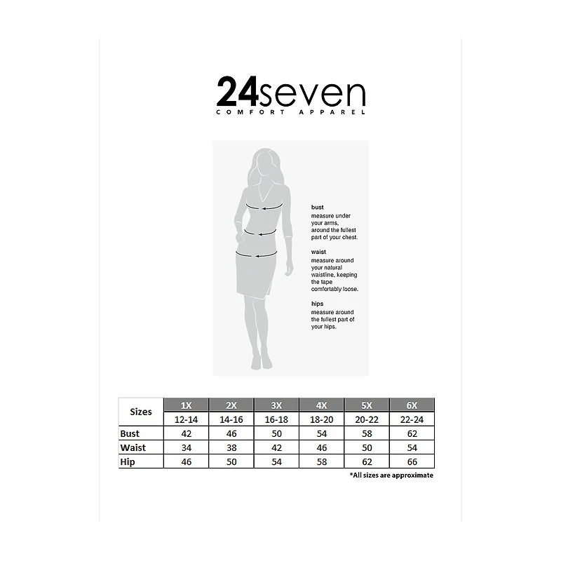 24seven Comfort Apparel Womens Plus Round Neck Elbow Sleeve A-Line Dress