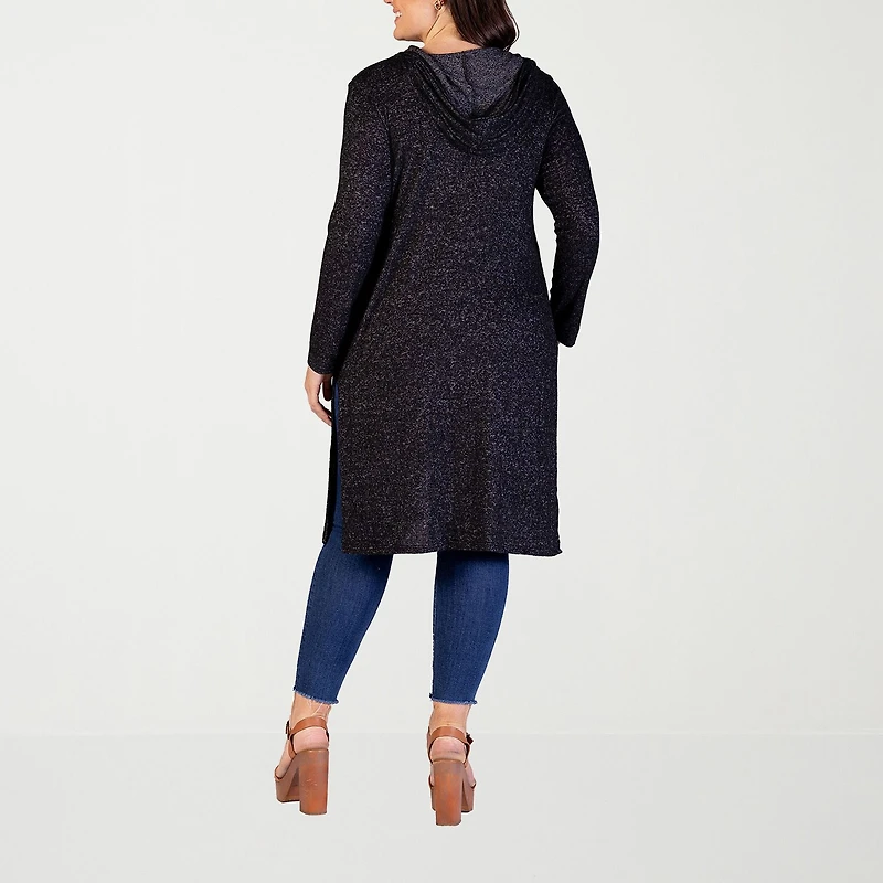 24seven Comfort Apparel Womens Long Sleeve Plus Cardigan