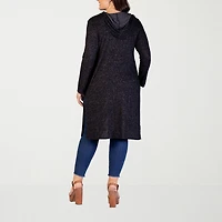 24seven Comfort Apparel Womens Long Sleeve Plus Cardigan