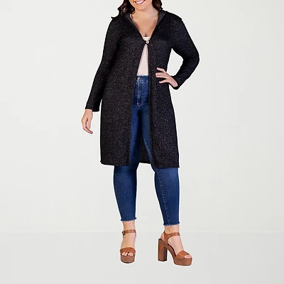 24seven Comfort Apparel Womens Long Sleeve Plus Cardigan
