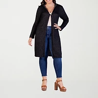 24seven Comfort Apparel Womens Long Sleeve Plus Cardigan