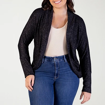 24seven Comfort Apparel Womens Long Sleeve Shrug Plus