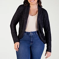 24seven Comfort Apparel Womens Long Sleeve Shrug Plus