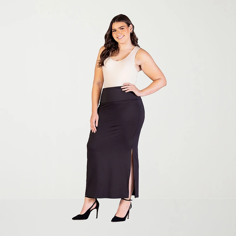 24seven Comfort Apparel Womens Plus Maxi Skirt
