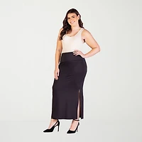 24seven Comfort Apparel Womens Plus Maxi Skirt
