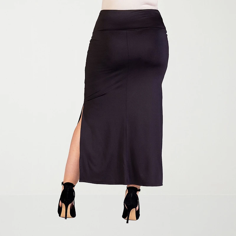 24seven Comfort Apparel Womens Plus Maxi Skirt