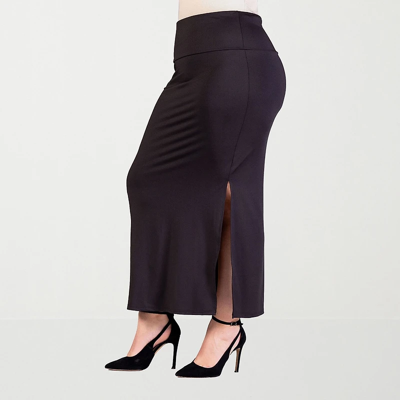 24seven Comfort Apparel Womens Plus Maxi Skirt