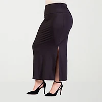 24seven Comfort Apparel Womens Plus Maxi Skirt