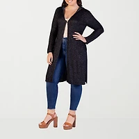 24seven Comfort Apparel Womens Long Sleeve Plus Cardigan