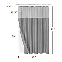 Awesome Home™ Waterproof  Poly Snap Liner Shower Curtain Set