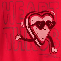 Carter's Valentines Day Little & Big Kid Boys Round Neck Long Sleeve Regular Fit Graphic T-Shirt