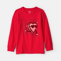 Carter's Valentines Day Little & Big Kid Boys Round Neck Long Sleeve Regular Fit Graphic T-Shirt