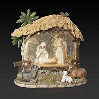Roman 8"H Lighted Swirl Holy Family Christmas Tabletop Decor