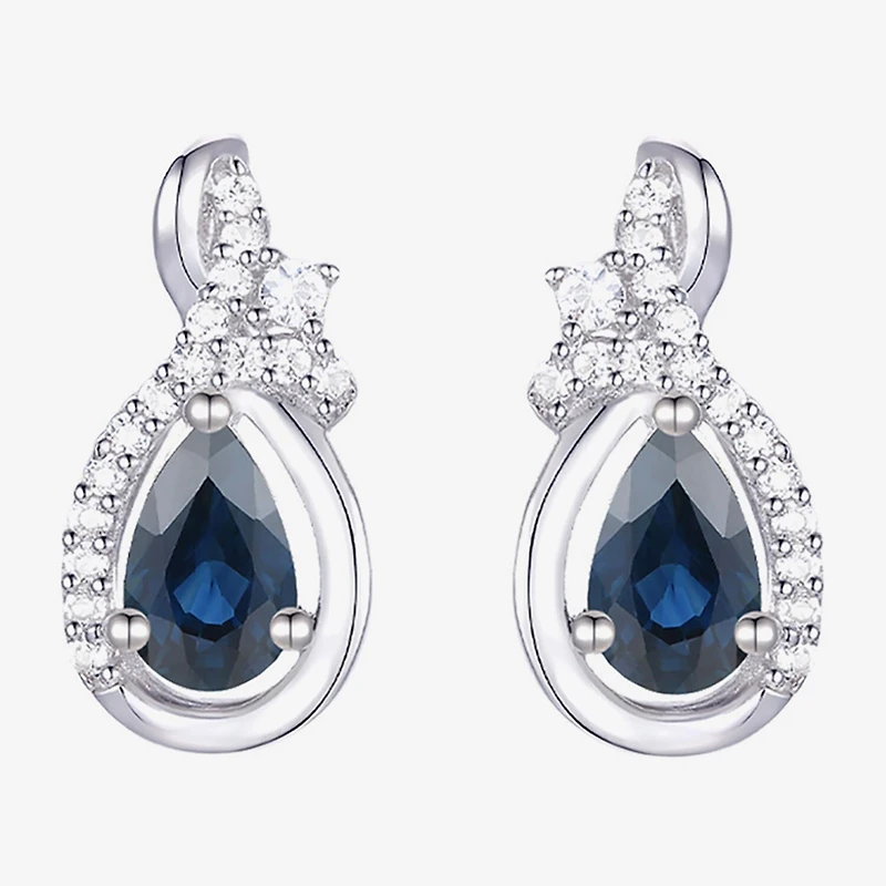 (J-K/I2-I3) Womens Gemstone and 1/10 CT. T.W. Natural Diamond 10K Gold Pear Drop Earrings
