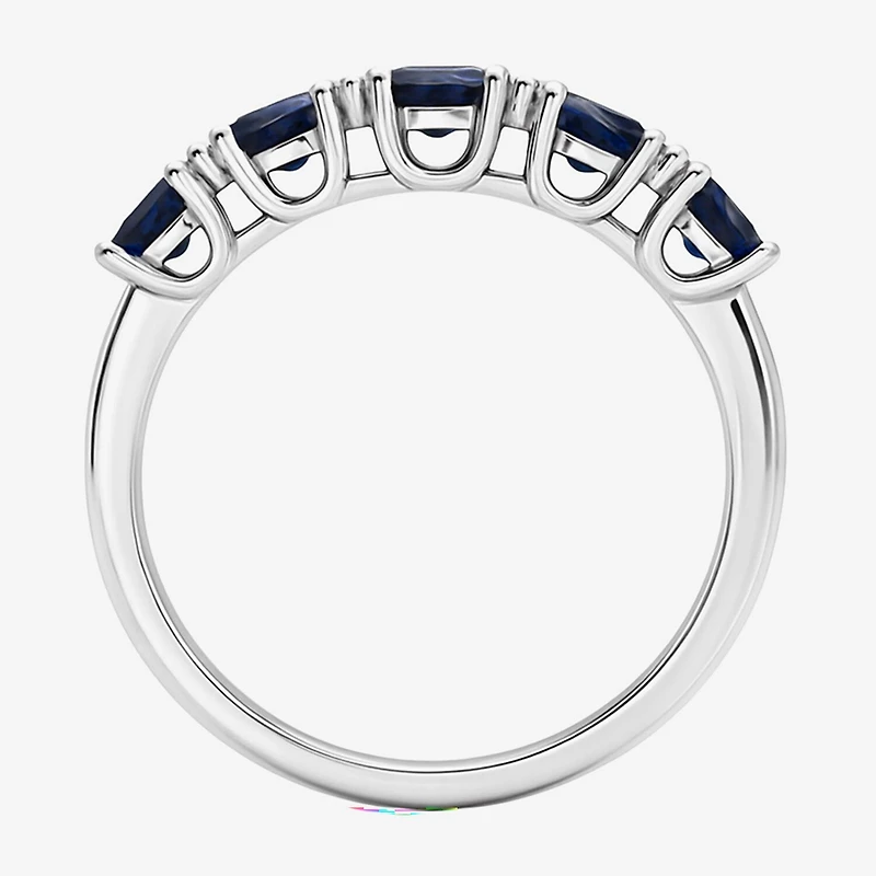 (I-J/I2-I3) Womens 1/10 CT. T.W. Genuine Blue Sapphire 10K Gold Band
