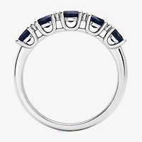 (I-J/I2-I3) Womens 1/10 CT. T.W. Genuine Blue Sapphire 10K Gold Band