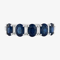 (I-J/I2-I3) Womens 1/10 CT. T.W. Genuine Blue Sapphire 10K Gold Band