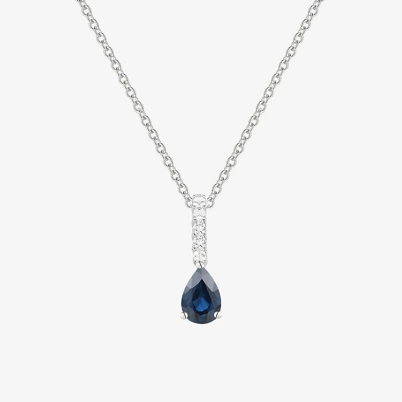 (J-K/I2-I3) Womens Diamond Accent & Gemstone 10K Gold Pear 18 Inch Pendant Necklace