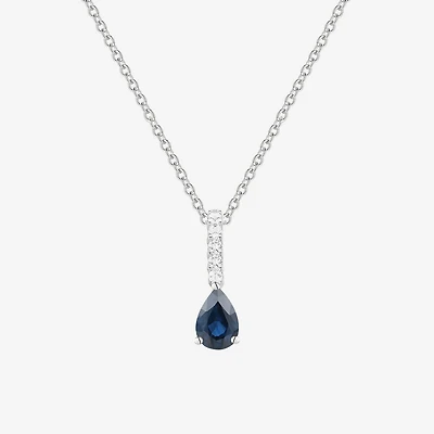 (J-K/I2-I3) Womens Diamond Accent & Gemstone 10K Gold Pear 18 Inch Pendant Necklace
