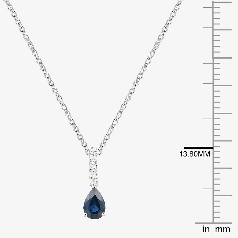 (J-K/I2-I3) Womens Diamond Accent & Gemstone 10K Gold Pear 18 Inch Pendant Necklace