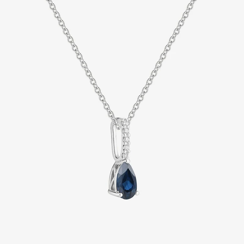 (J-K/I2-I3) Womens Diamond Accent & Gemstone 10K Gold Pear 18 Inch Pendant Necklace