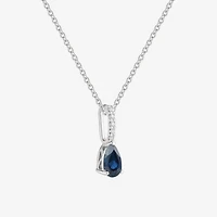(J-K/I2-I3) Womens Diamond Accent & Gemstone 10K Gold Pear 18 Inch Pendant Necklace