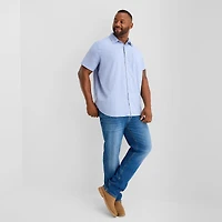 mutual weave Mens Short Sleeve Regular Fit Big and Tall Button-Down Shirt