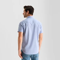 mutual weave Mens Short Sleeve Regular Fit Button-Down Shirt