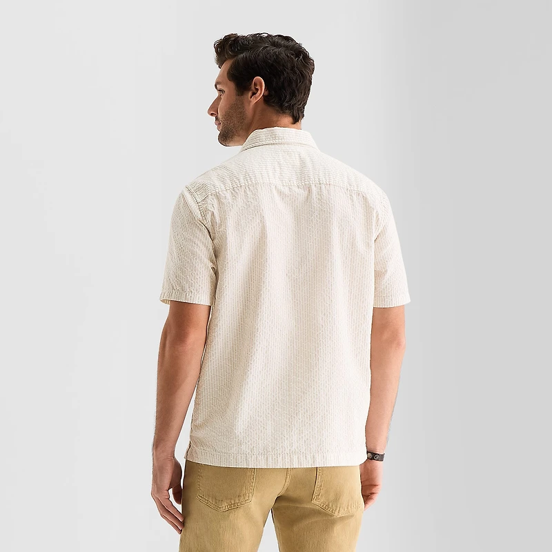 mutual weave Mens Short Sleeve Relaxed Fit Button-Down Shirt