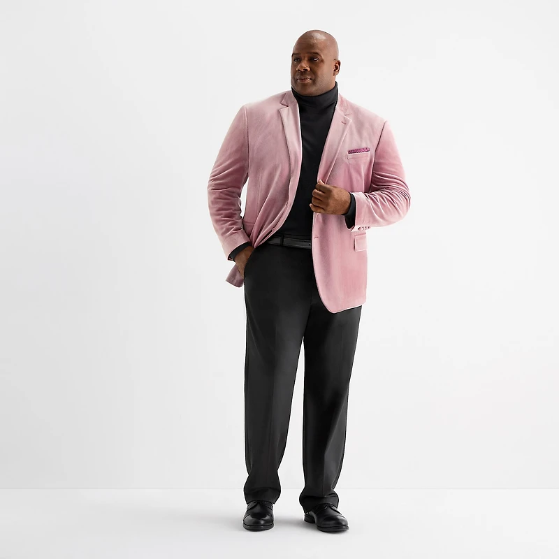 J. Ferrar Corded Mens Big and Tall Regular Fit Velvet Sport Coat