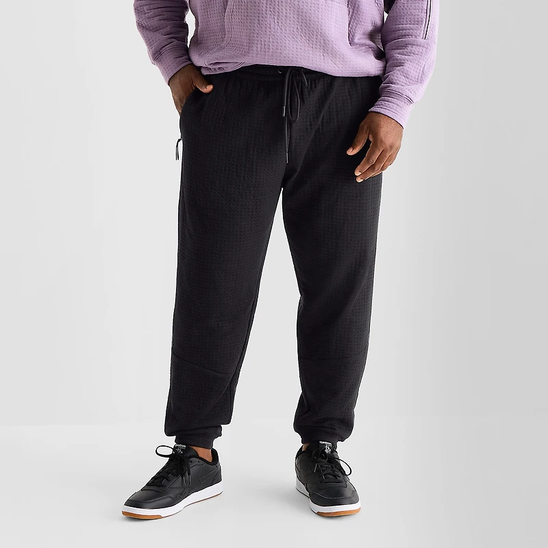 Shaquille O'Neal XLG™ Double Knit Pique Mens Drawstring Waist Cuffed Mid Rise Classic Fit Big and Tall Active Jogger Pant