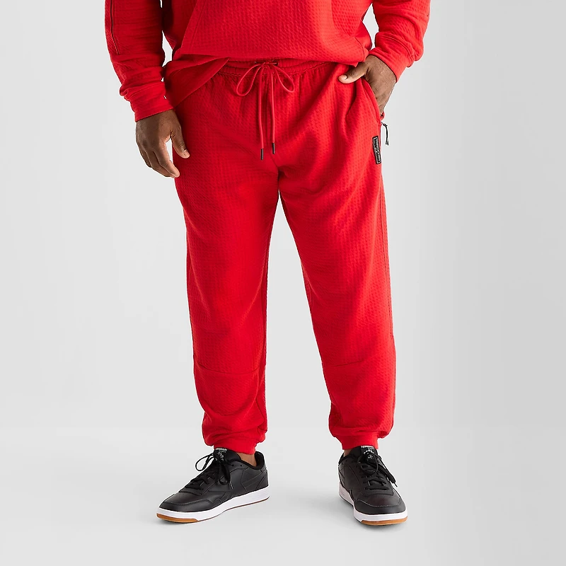 Shaquille O'Neal XLG™ Double Knit Pique Mens Drawstring Waist Cuffed Mid Rise Classic Fit Big and Tall Active Jogger Pant