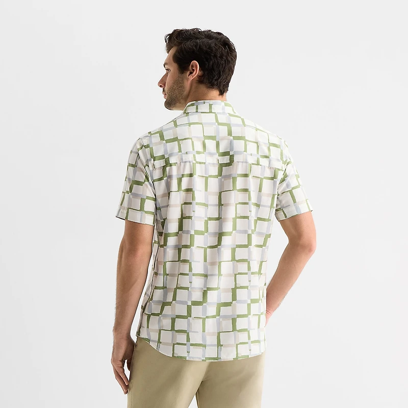 Stylus Mens Short Sleeve Regular Fit Button-Down Shirt