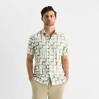 Stylus Mens Short Sleeve Regular Fit Button-Down Shirt