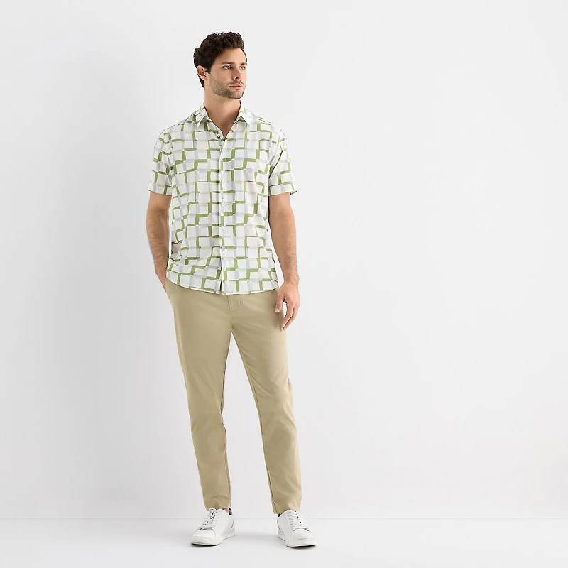Stylus Mens Short Sleeve Regular Fit Button-Down Shirt